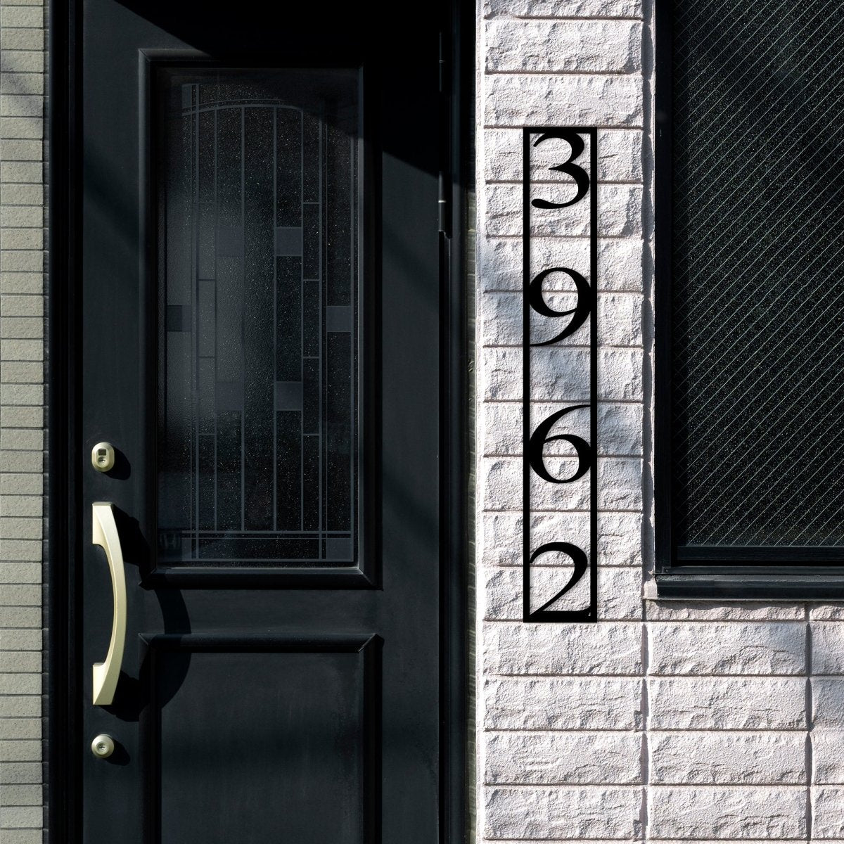 Vertical House Number Metal Garden Sign - BrossHome Metal Wall Art