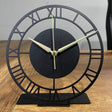 Vintage Roman Numeral Tabletop Clock With Sleek Design - BrossHome Metal Wall Art