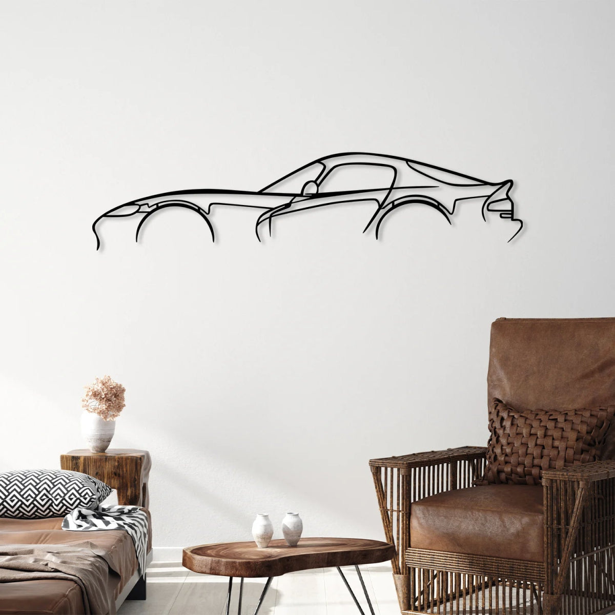 Viper Sports Car Silhouette Metal Wall Art - BrossHome Metal Wall Art
