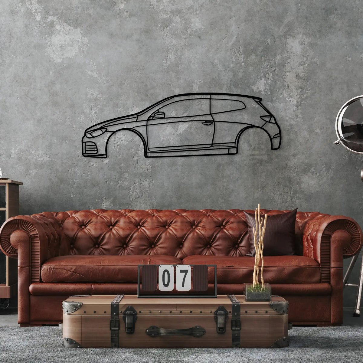 Vw Scirocco Metal Car Silhouette Wall Art - BrossHome Metal Wall Art