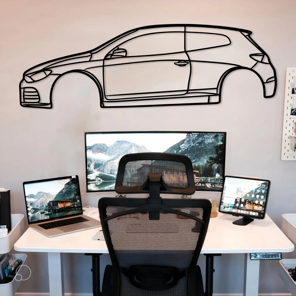 Vw Scirocco Metal Car Silhouette Wall Art - BrossHome Metal Wall Art