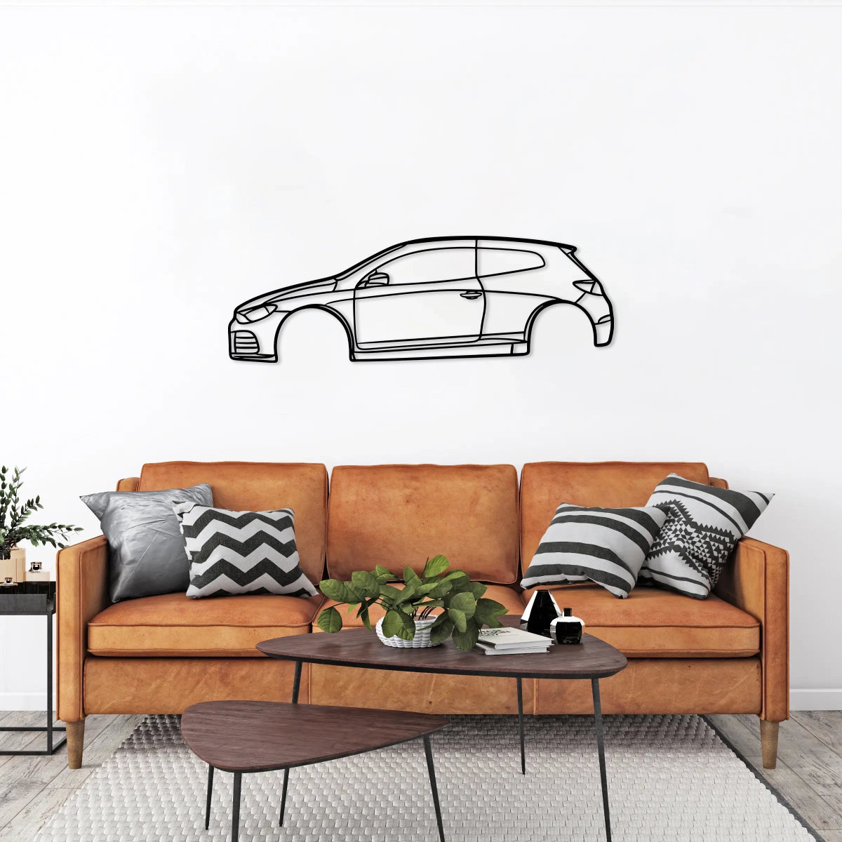 Vw Scirocco Metal Car Silhouette Wall Art - BrossHome Metal Wall Art