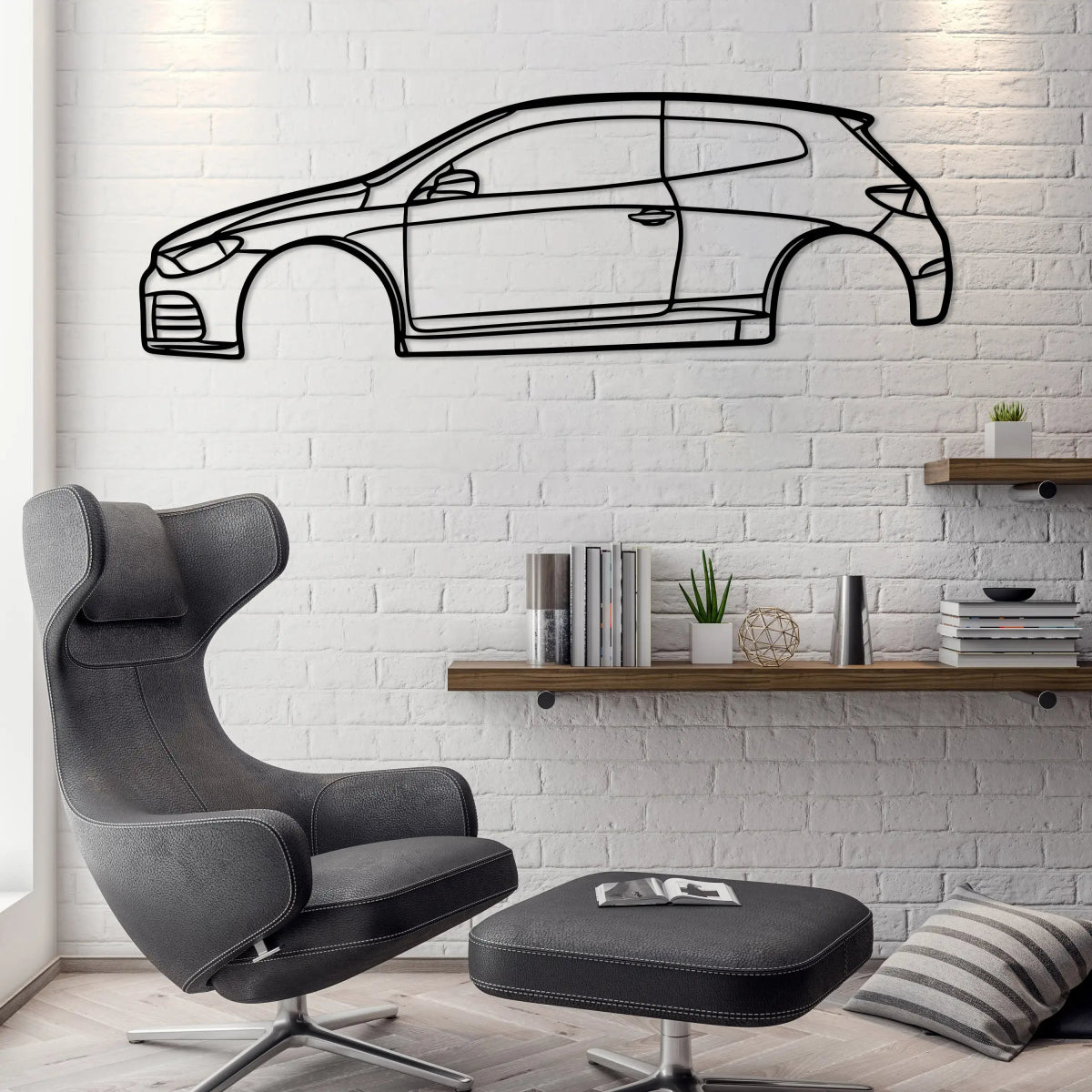 Vw Scirocco Metal Car Silhouette Wall Art - BrossHome Metal Wall Art