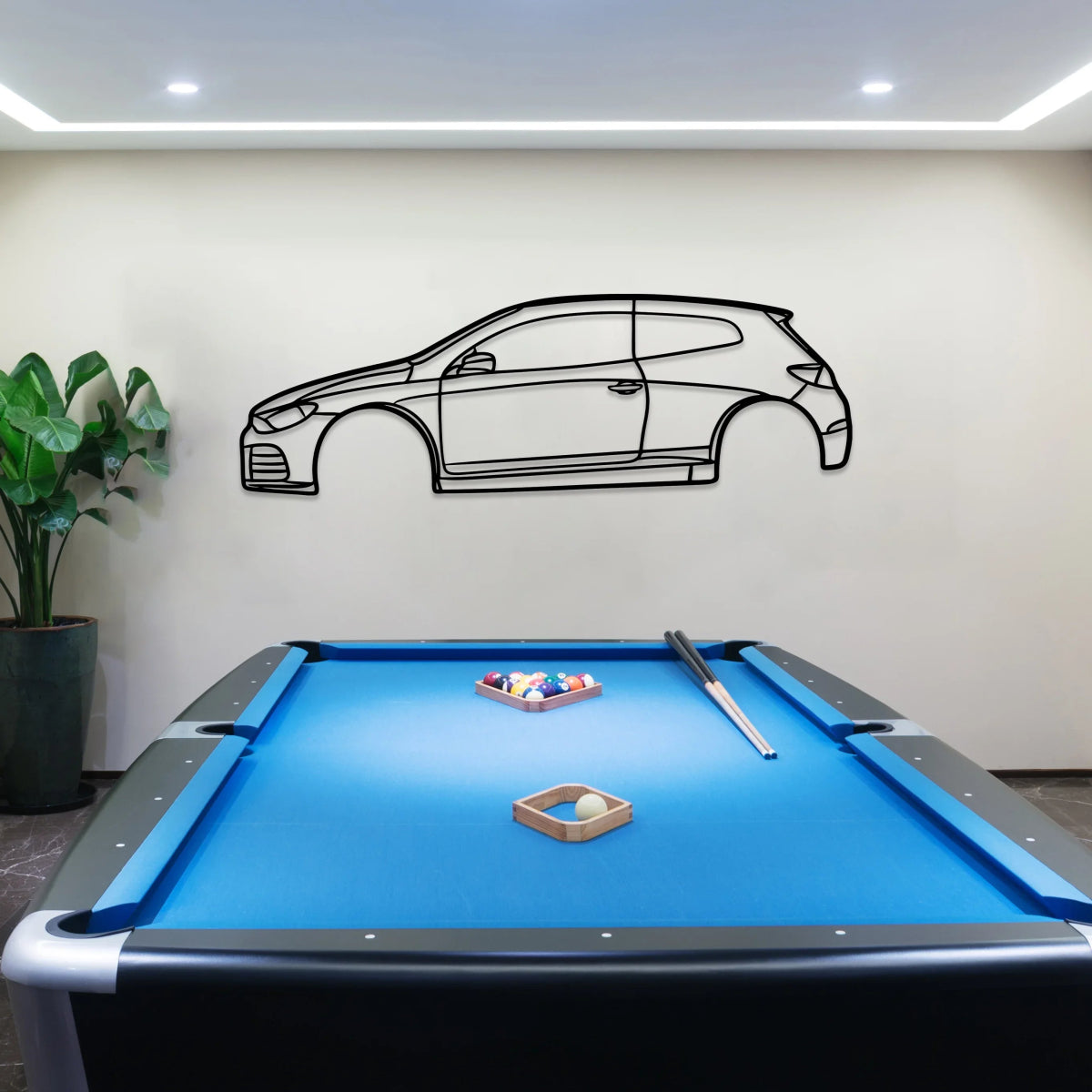 Vw Scirocco Metal Car Silhouette Wall Art - BrossHome Metal Wall Art