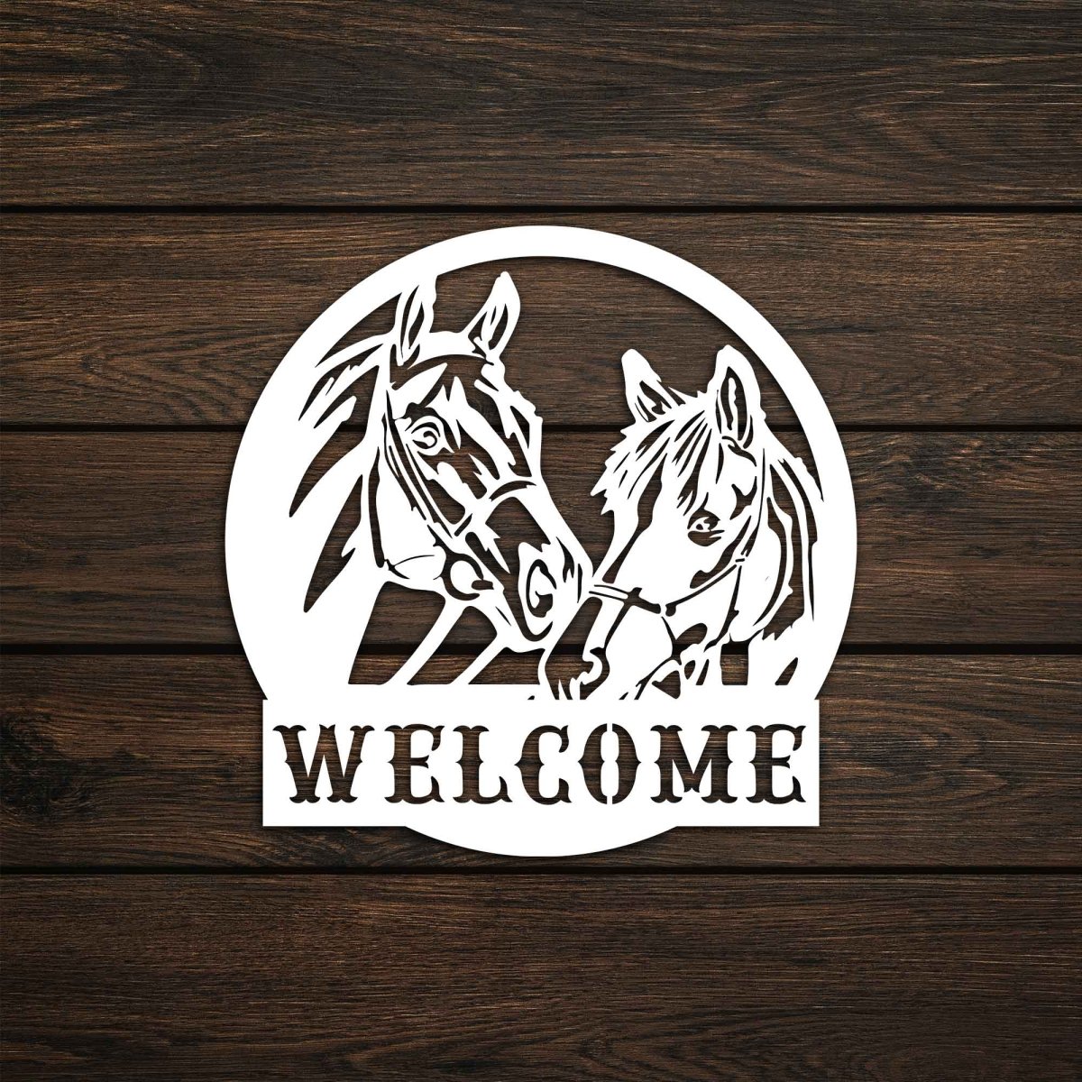 Welcome Horse Metal Garden Sign - BrossHome Metal Wall Art