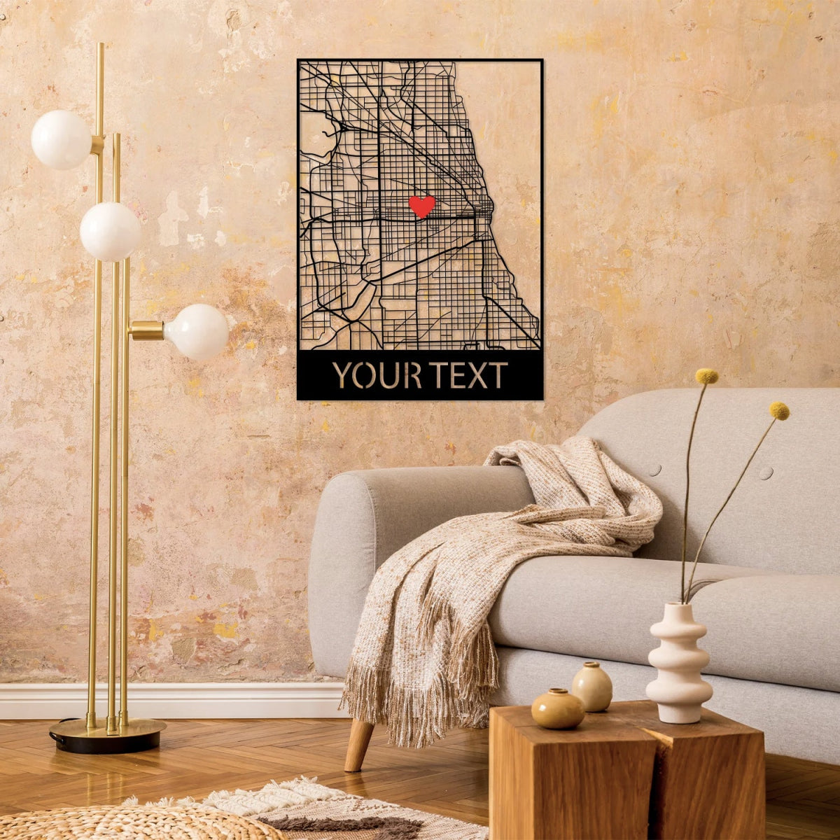 Where We Met Map Metal Wall Art - BrossHome Metal Wall Art