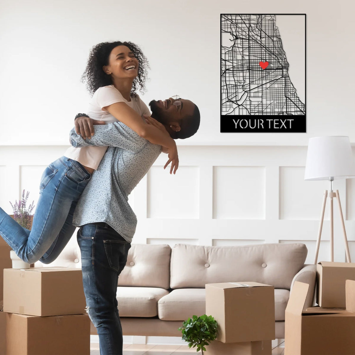 Where We Met Map Metal Wall Art - BrossHome Metal Wall Art