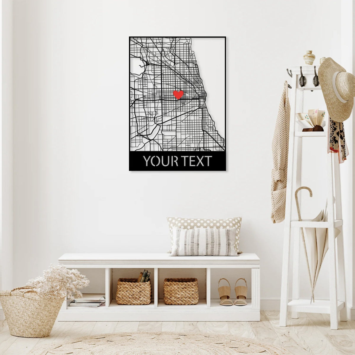 Where We Met Map Metal Wall Art - BrossHome Metal Wall Art