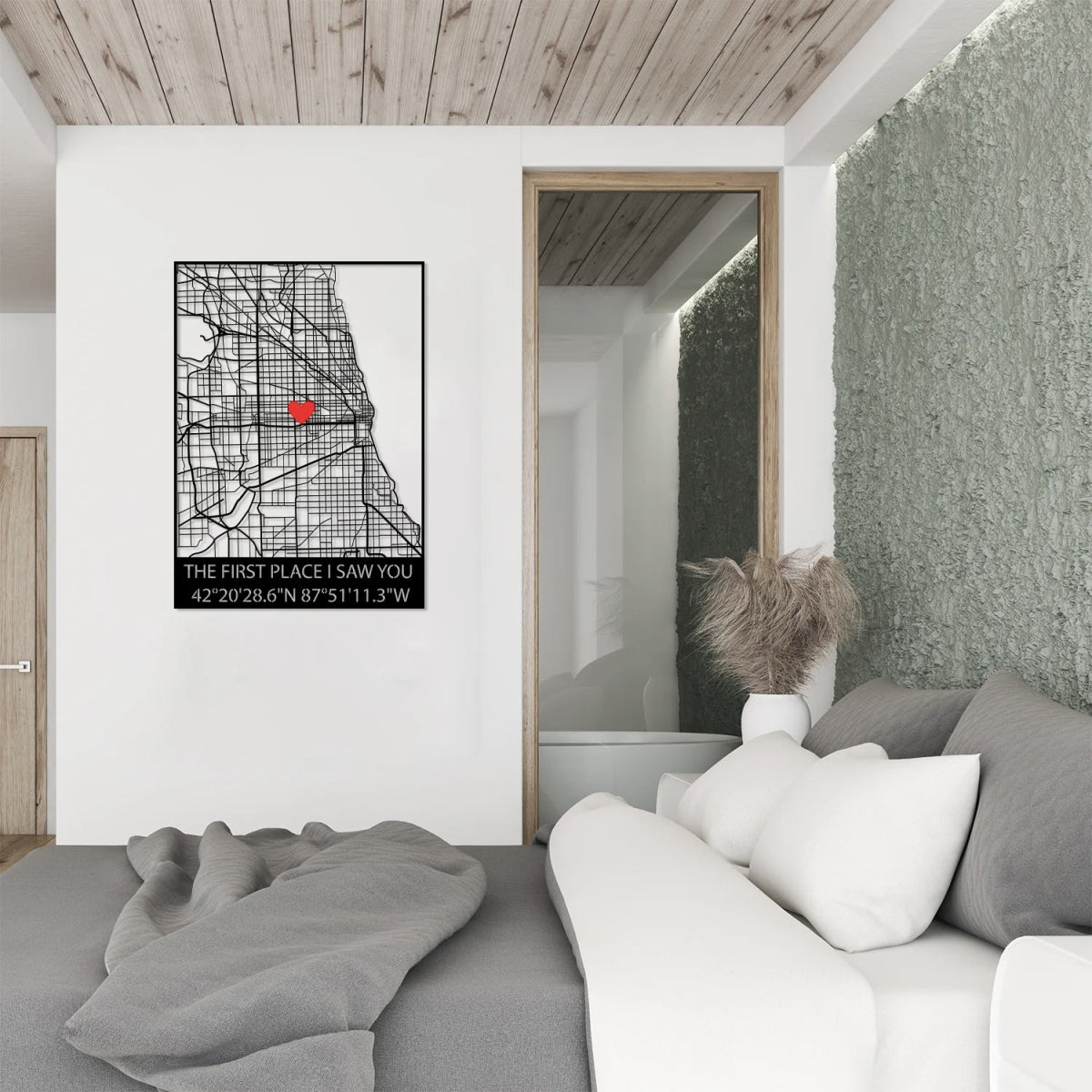 Where We Met Map Metal Wall Art - BrossHome Metal Wall Art