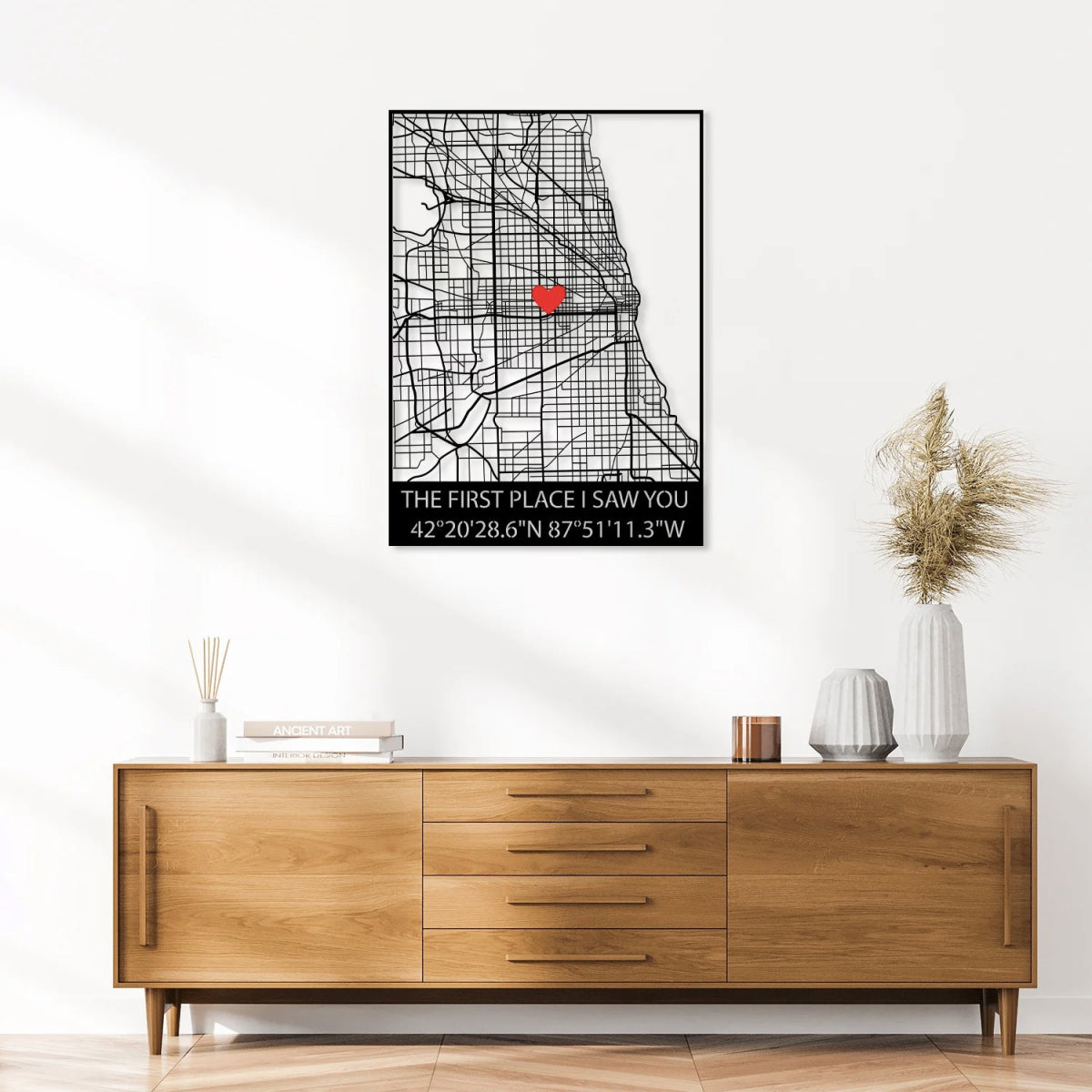 Where We Met Map Metal Wall Art - BrossHome Metal Wall Art