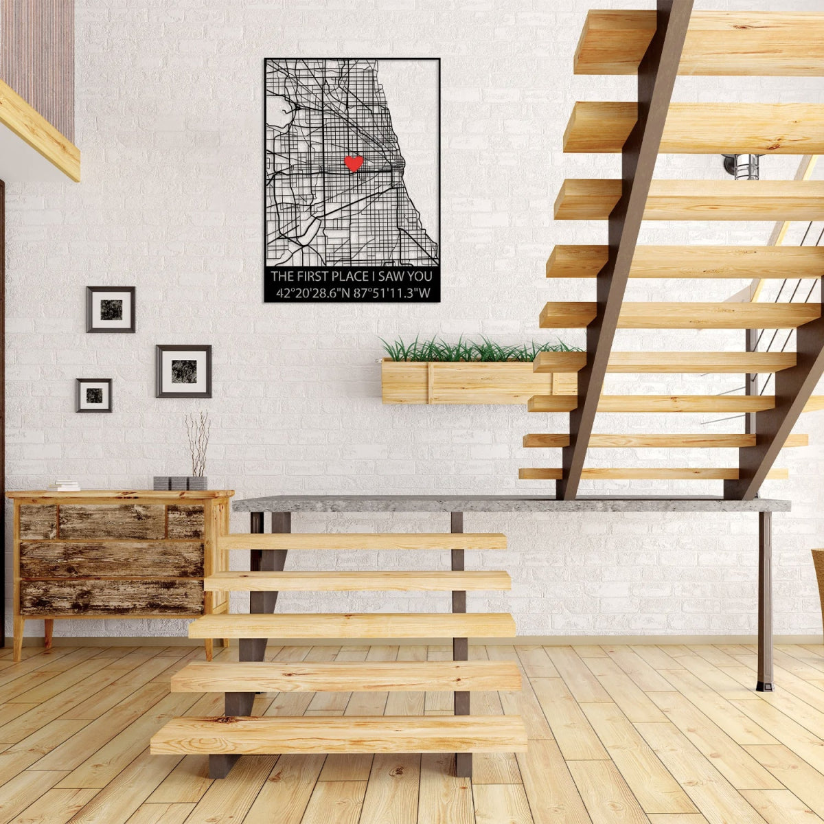 Where We Met Map Metal Wall Art - BrossHome Metal Wall Art