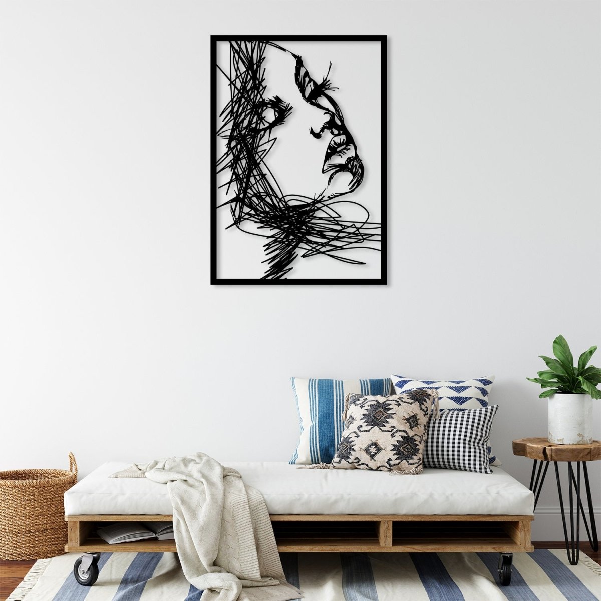 Woman Face Metal Wall Abstract - BrossHome Metal Wall Art