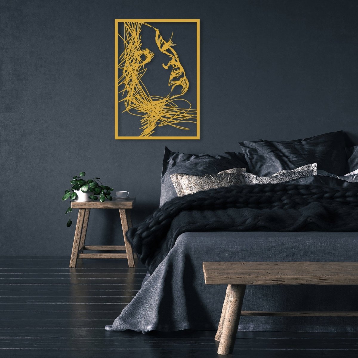 Woman Face Metal Wall Abstract - BrossHome Metal Wall Art