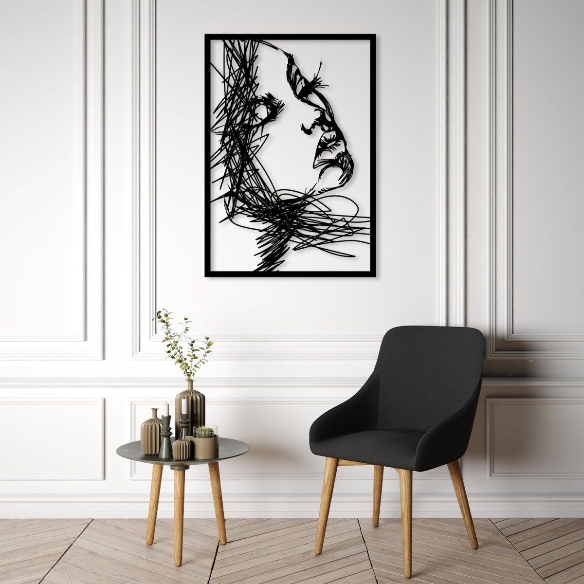 Woman Face Metal Wall Abstract - BrossHome Metal Wall Art