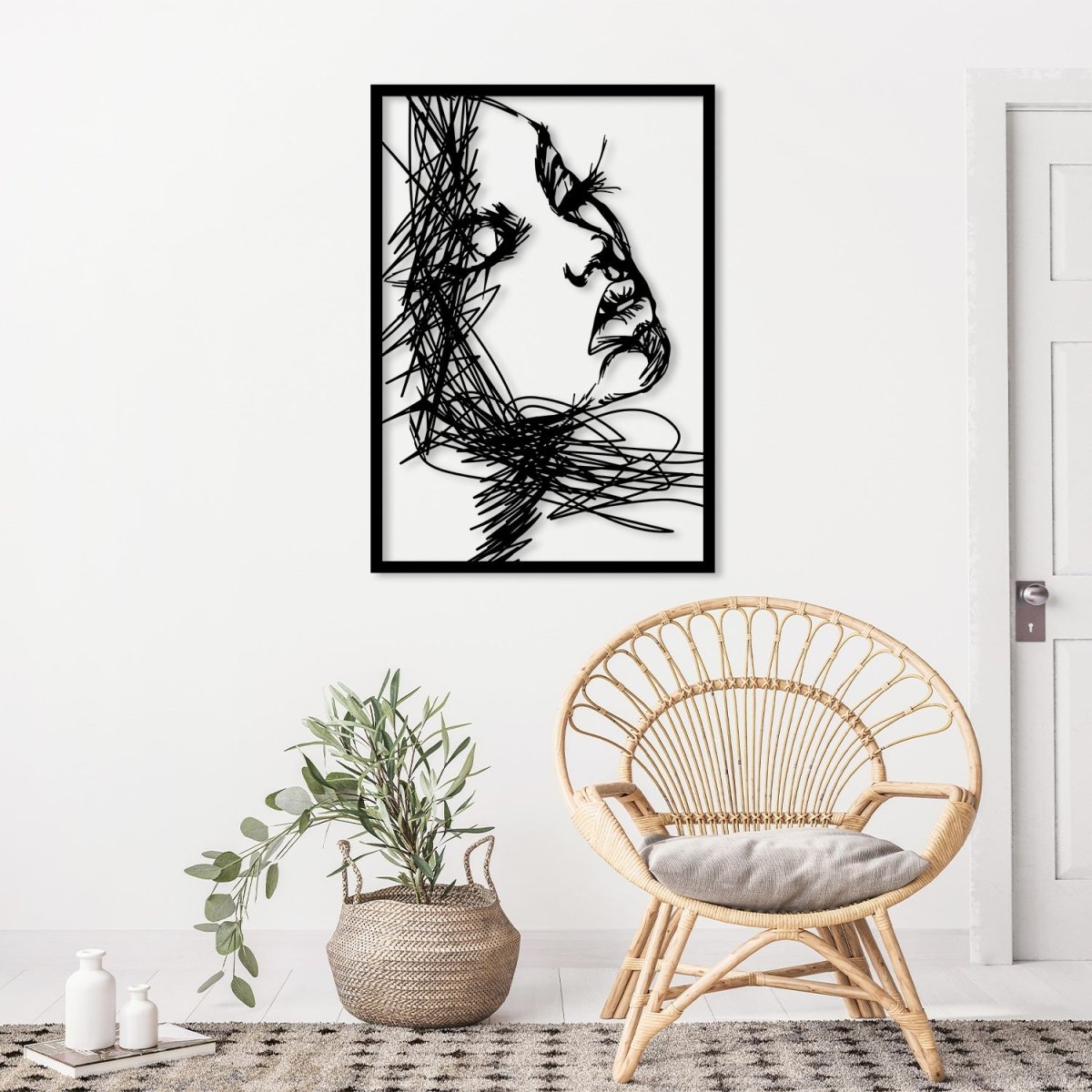 Woman Face Metal Wall Abstract - BrossHome Metal Wall Art