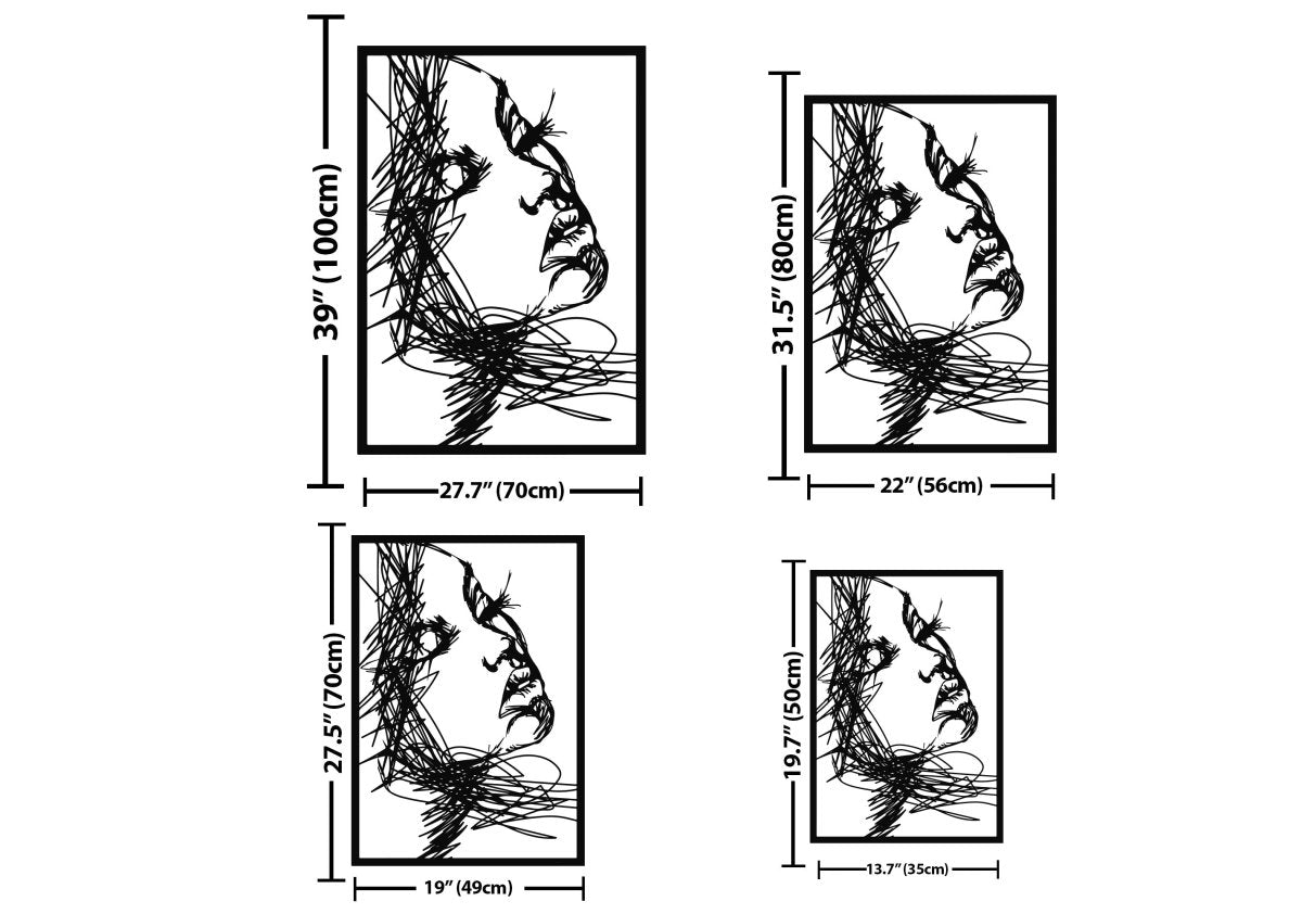 Woman Face Metal Wall Abstract - BrossHome Metal Wall Art