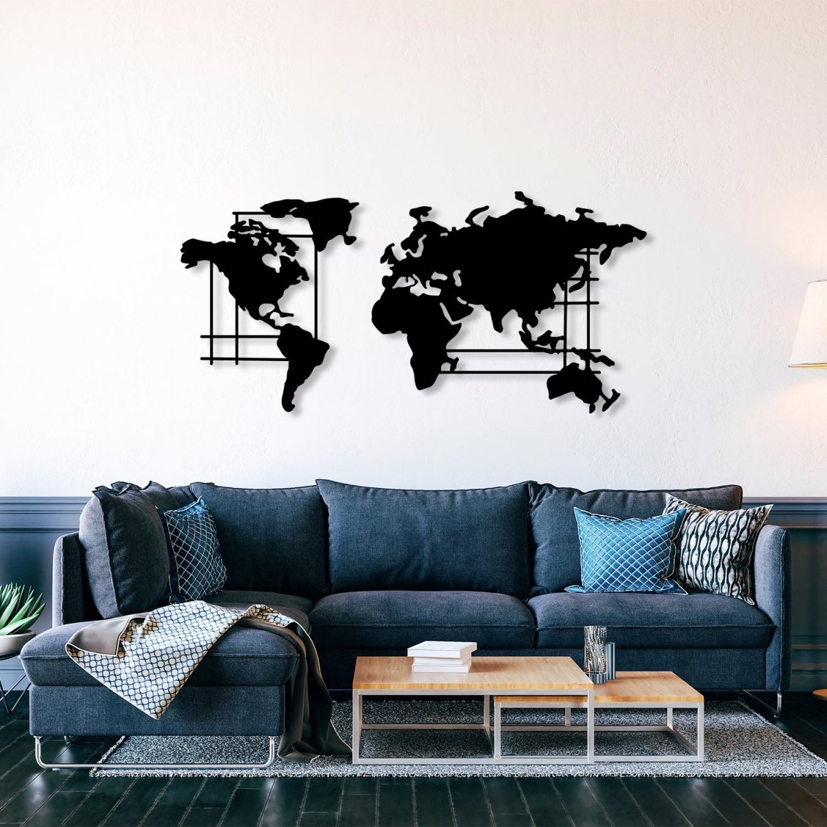 World Map Metal Wall Art - BrossHome Metal Wall Art