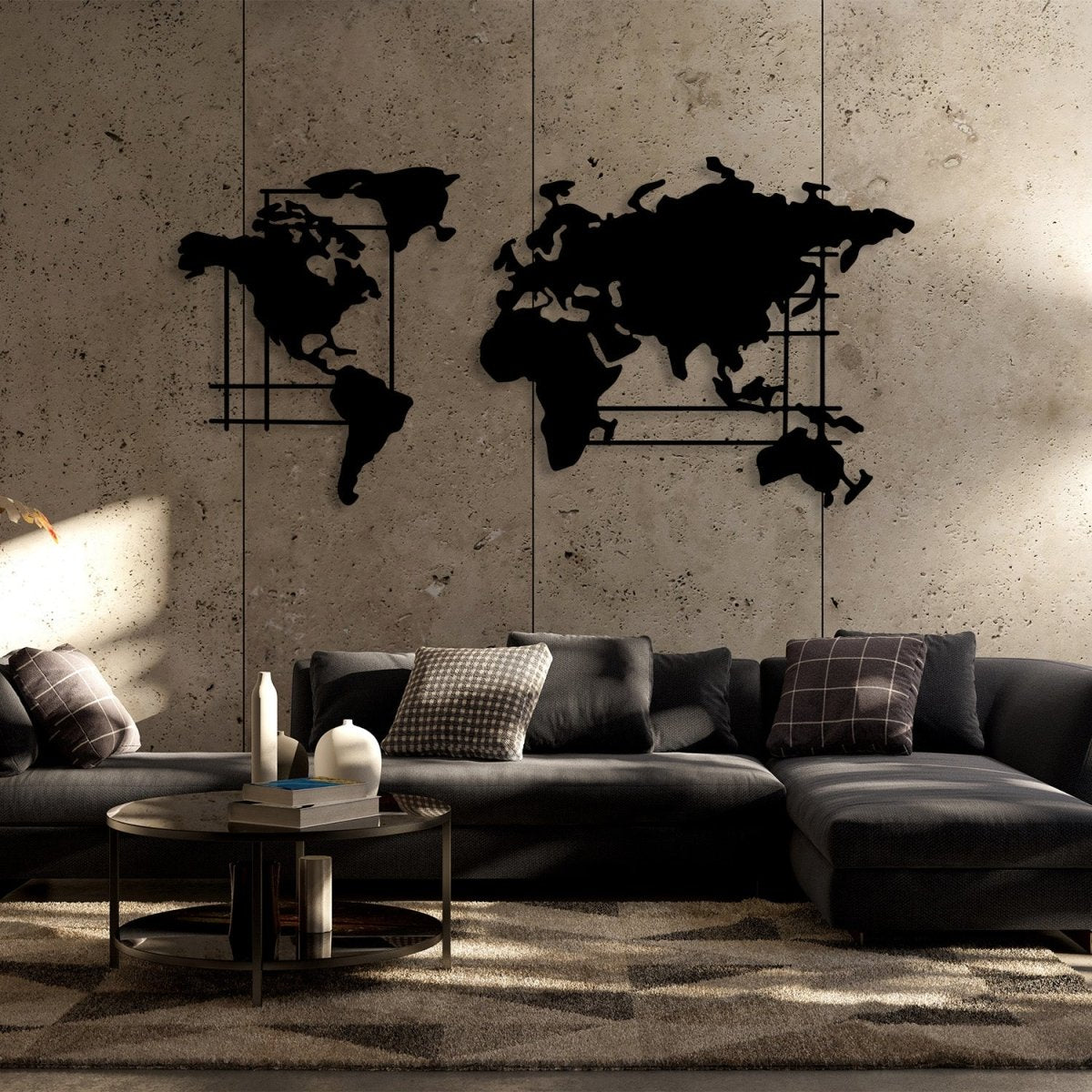 World Map Metal Wall Art - BrossHome Metal Wall Art