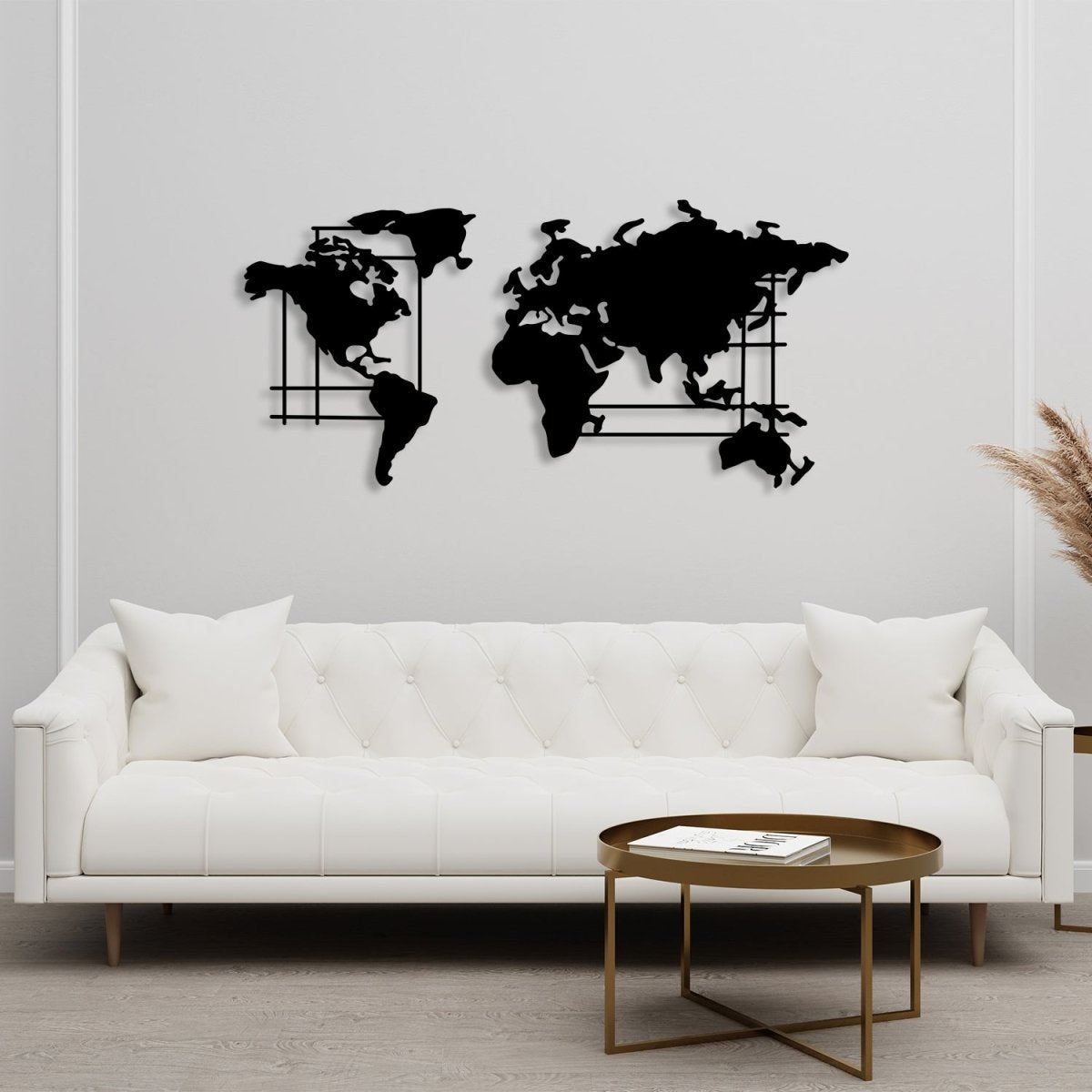 World Map Metal Wall Art - BrossHome Metal Wall Art
