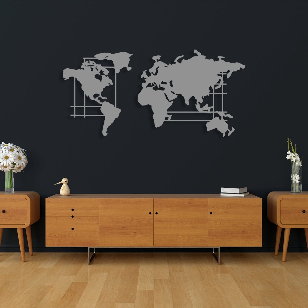 World Map Metal Wall Art - BrossHome Metal Wall Art