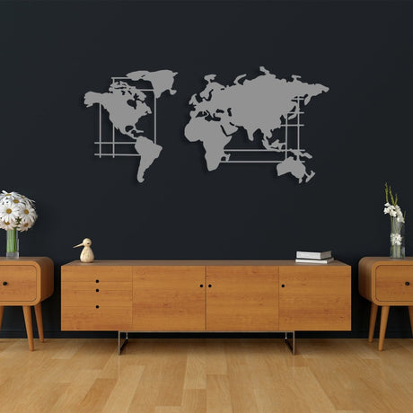 World Map Metal Wall Art - BrossHome Metal Wall Art