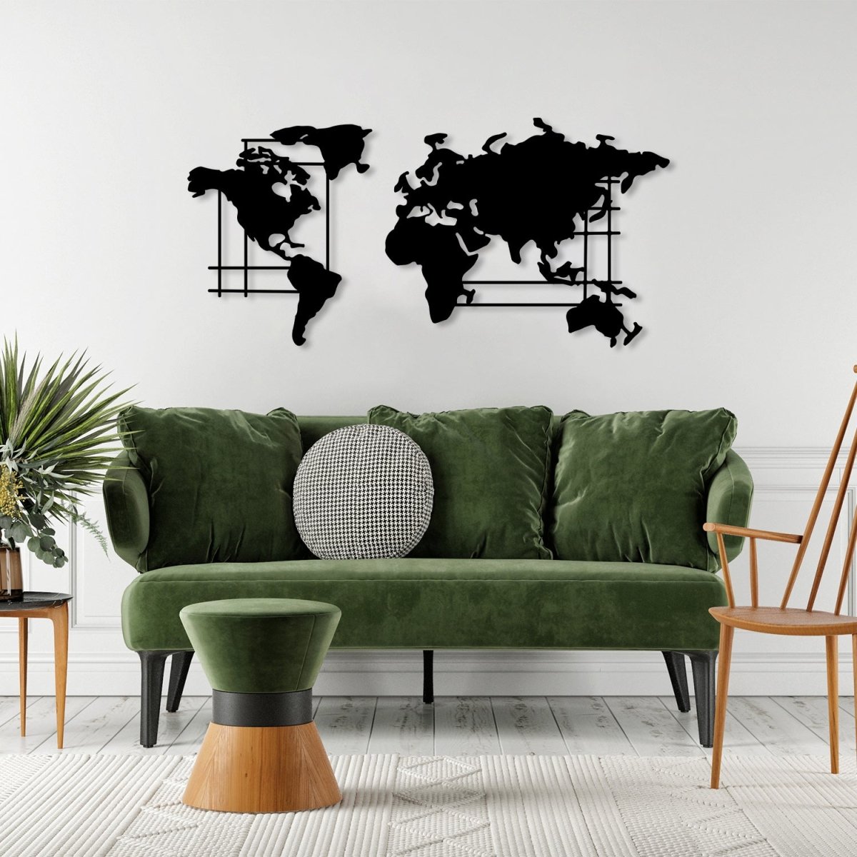 World Map Metal Wall Art - BrossHome Metal Wall Art