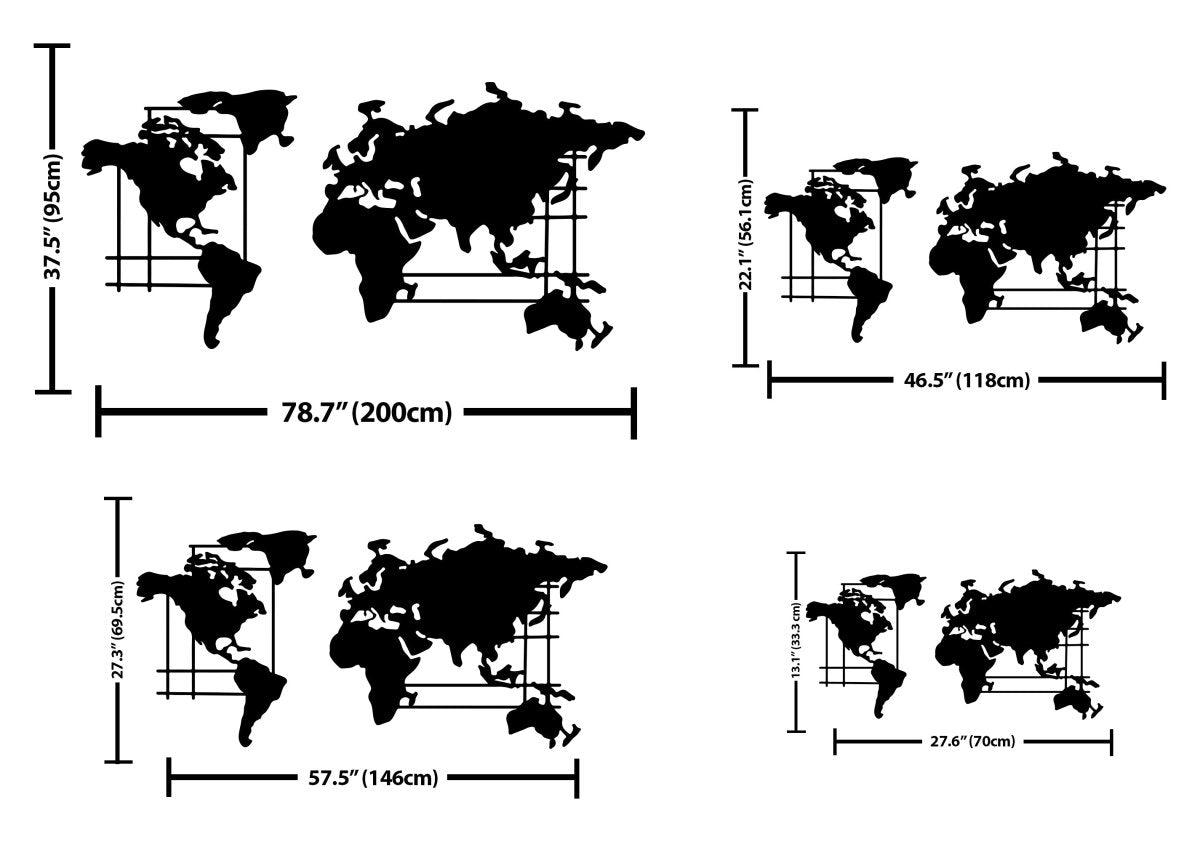World Map Metal Wall Art - BrossHome Metal Wall Art