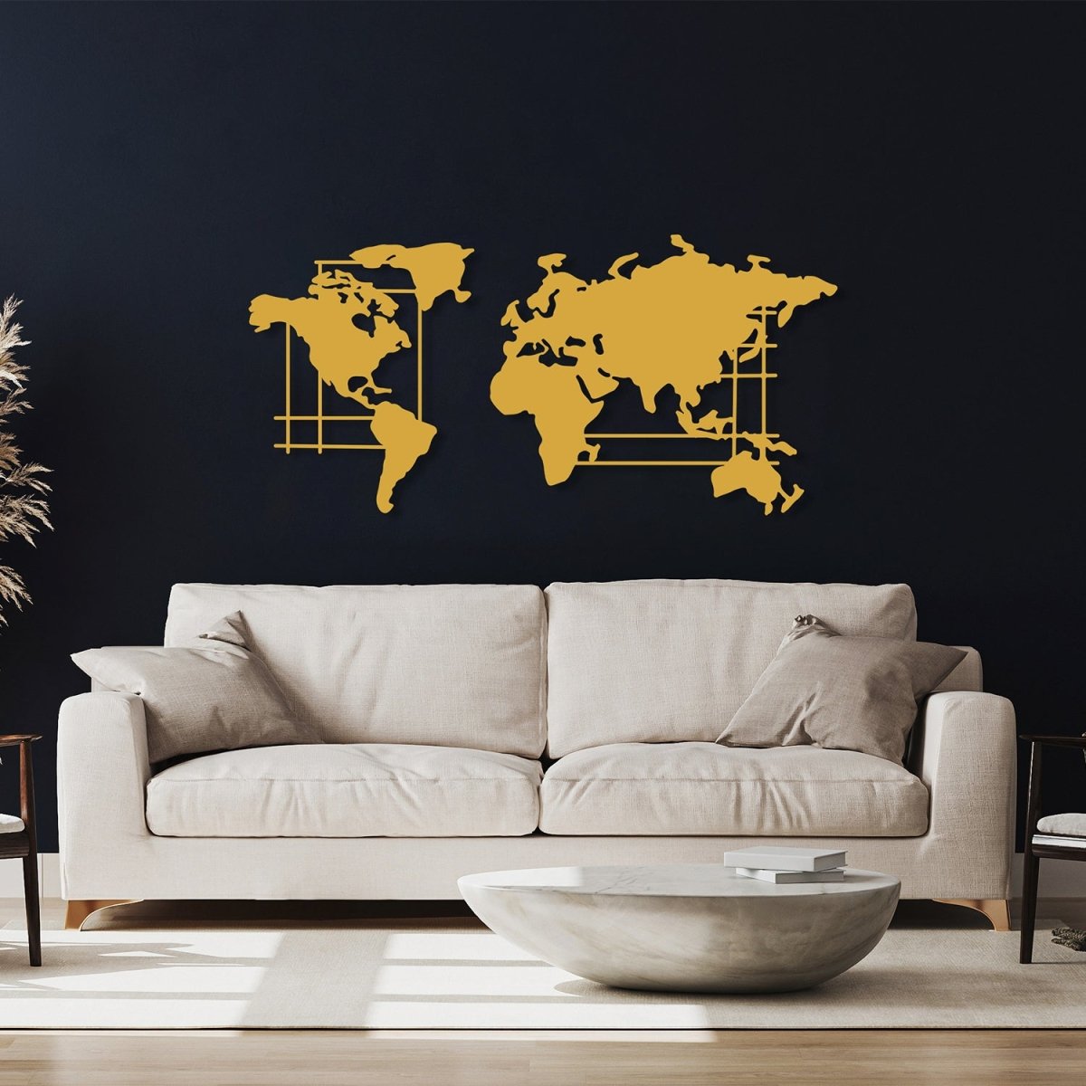 World Map Metal Wall Art - BrossHome Metal Wall Art