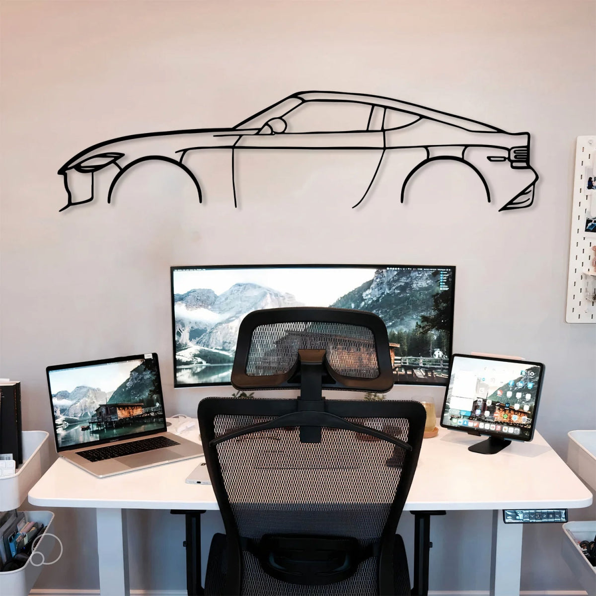 Z Sports Car Silhouette Metal Wall Art - BrossHome Metal Wall Art