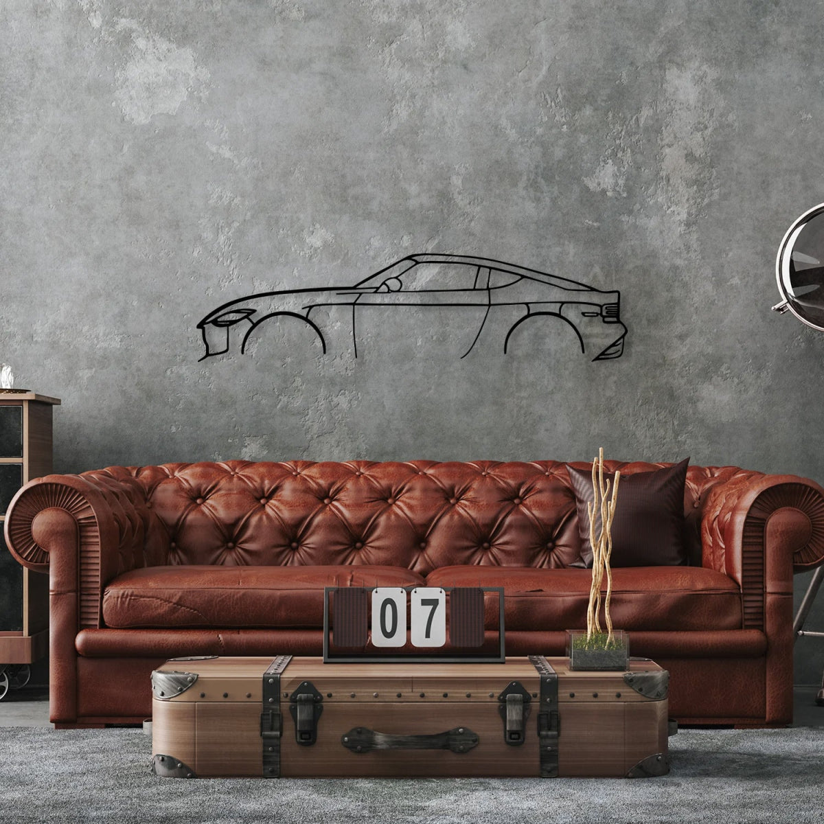 Z Sports Car Silhouette Metal Wall Art - BrossHome Metal Wall Art