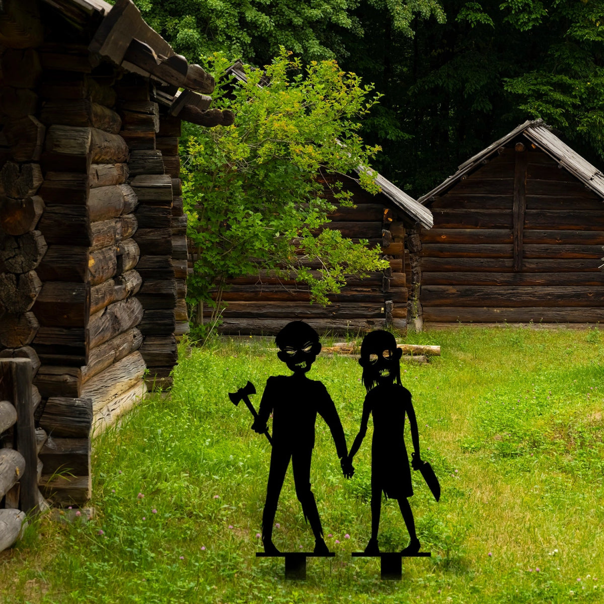 Zombie Kids Metal Garden Sign - BrossHome Metal Wall Art