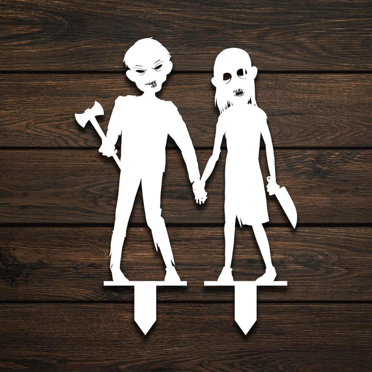 Zombie Kids Metal Garden Sign - BrossHome Metal Wall Art