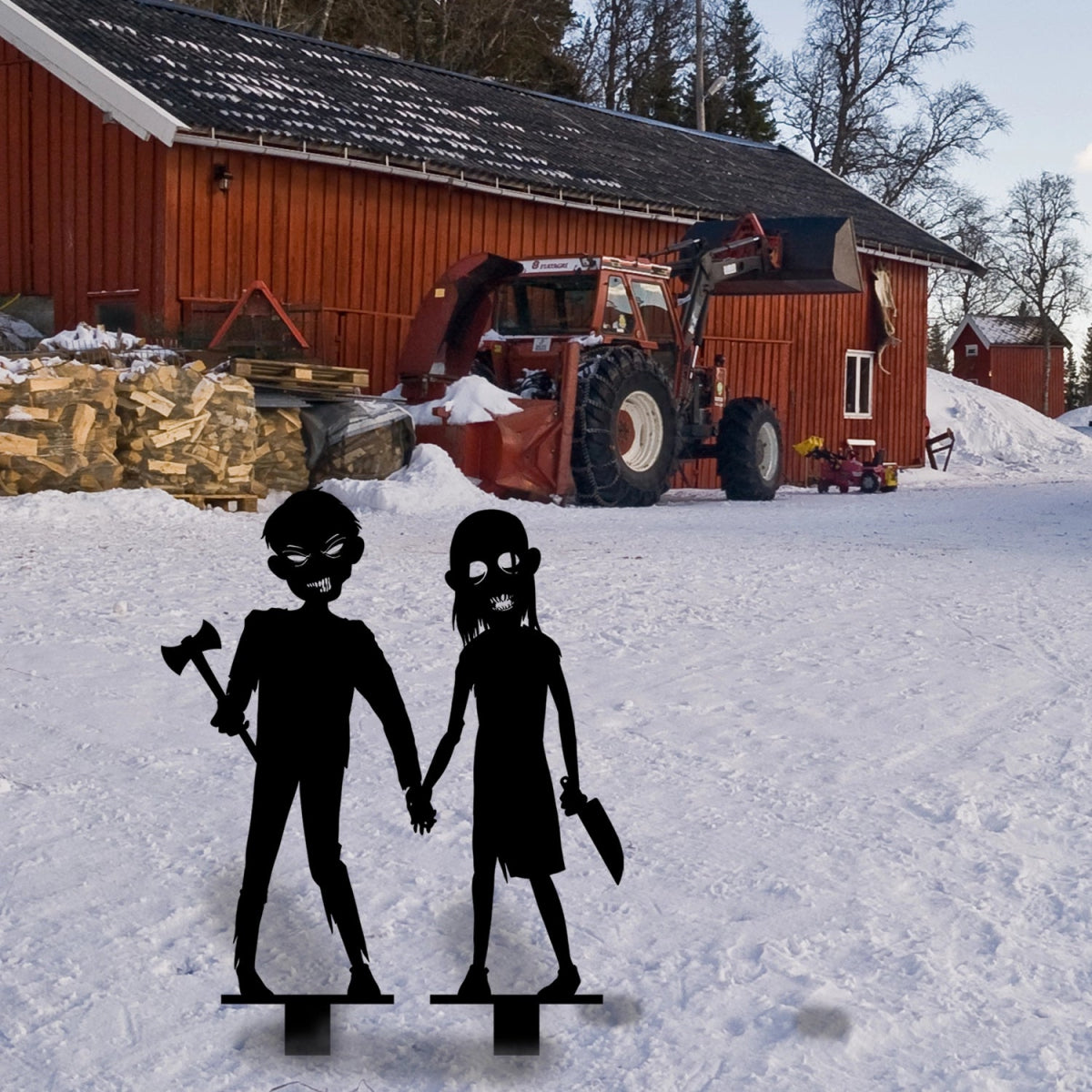 Zombie Kids Metal Garden Sign - BrossHome Metal Wall Art