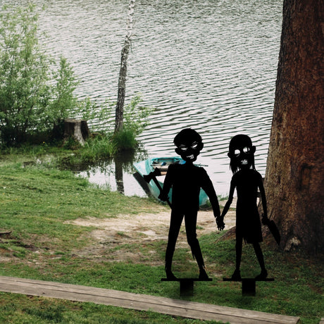 Zombie Kids Metal Garden Sign - BrossHome Metal Wall Art