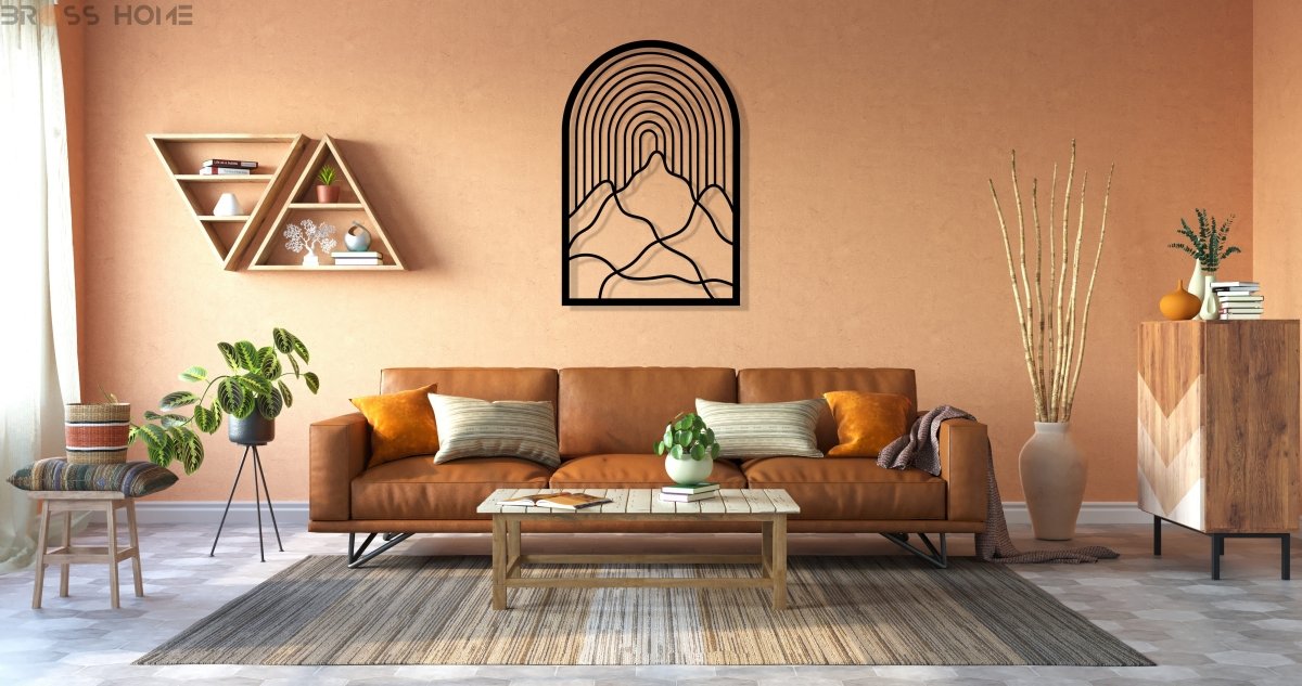 Abstract Mountain Scene Metal Wall Art - BrossHome Metal Wall Art
