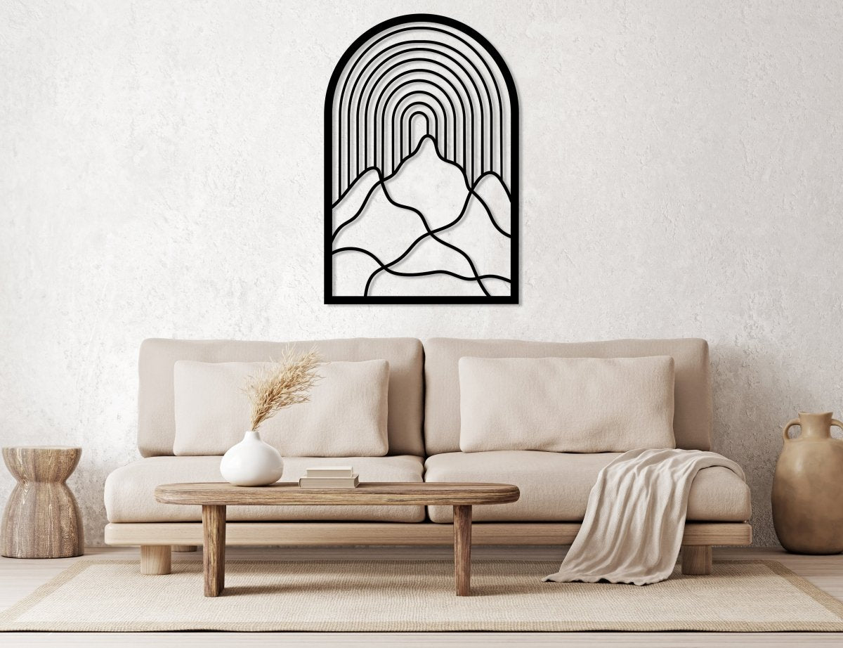 Abstract Mountain Scene Metal Wall Art - BrossHome Metal Wall Art