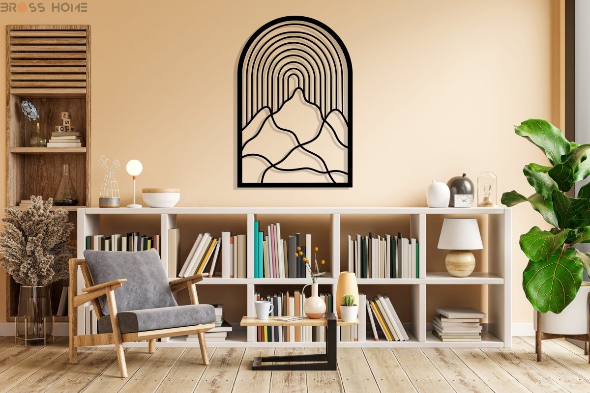 Abstract Mountain Scene Metal Wall Art - BrossHome Metal Wall Art