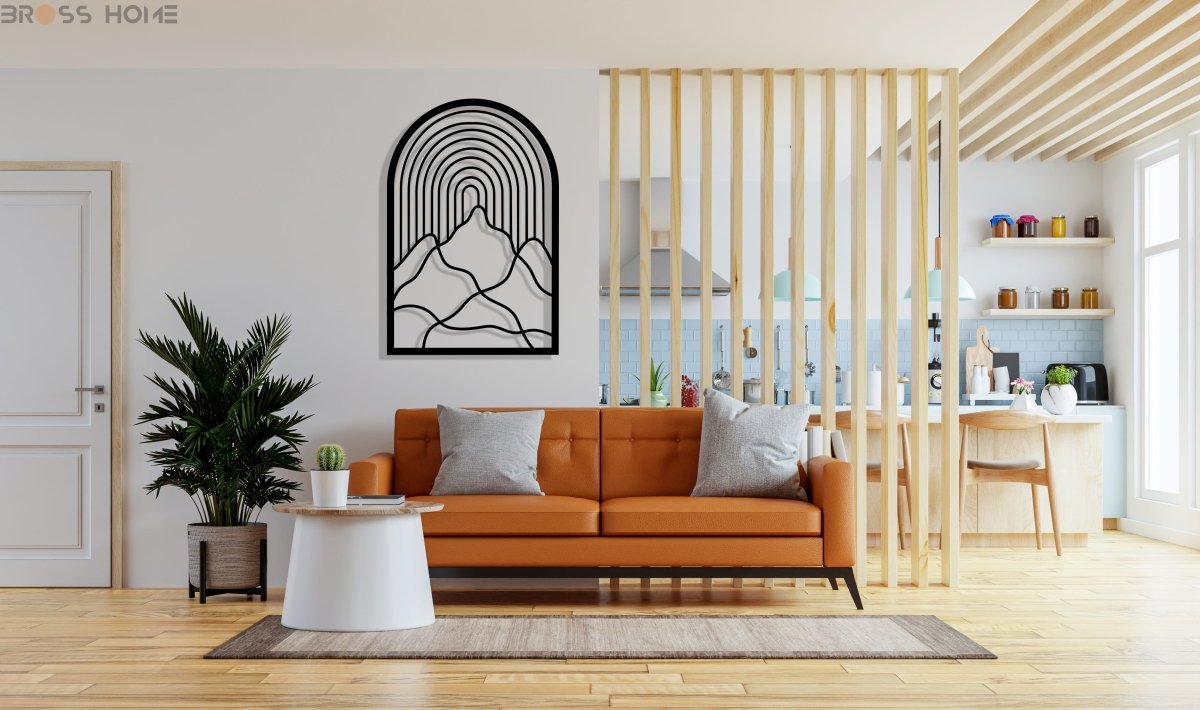 Abstract Mountain Scene Metal Wall Art - BrossHome Metal Wall Art