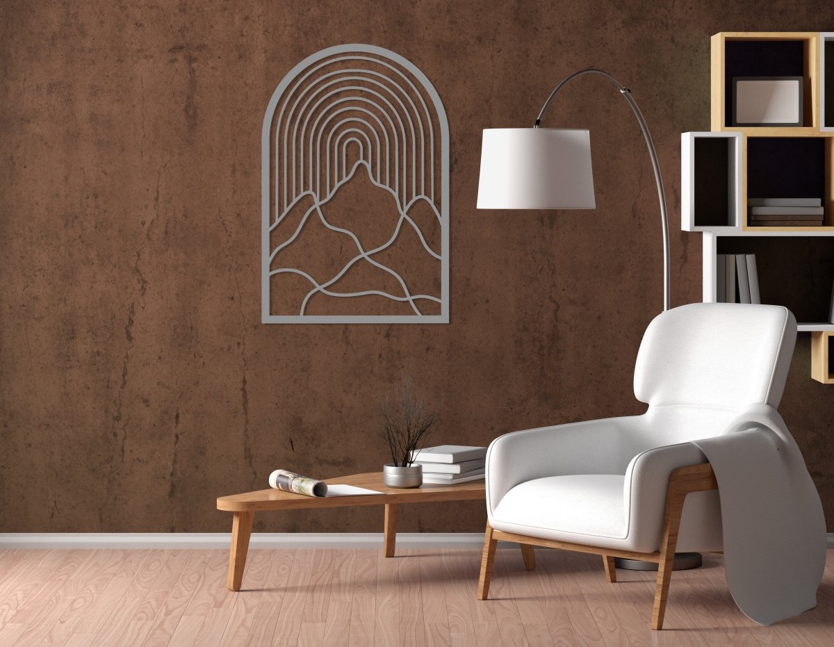 Abstract Mountain Scene Metal Wall Art - BrossHome Metal Wall Art