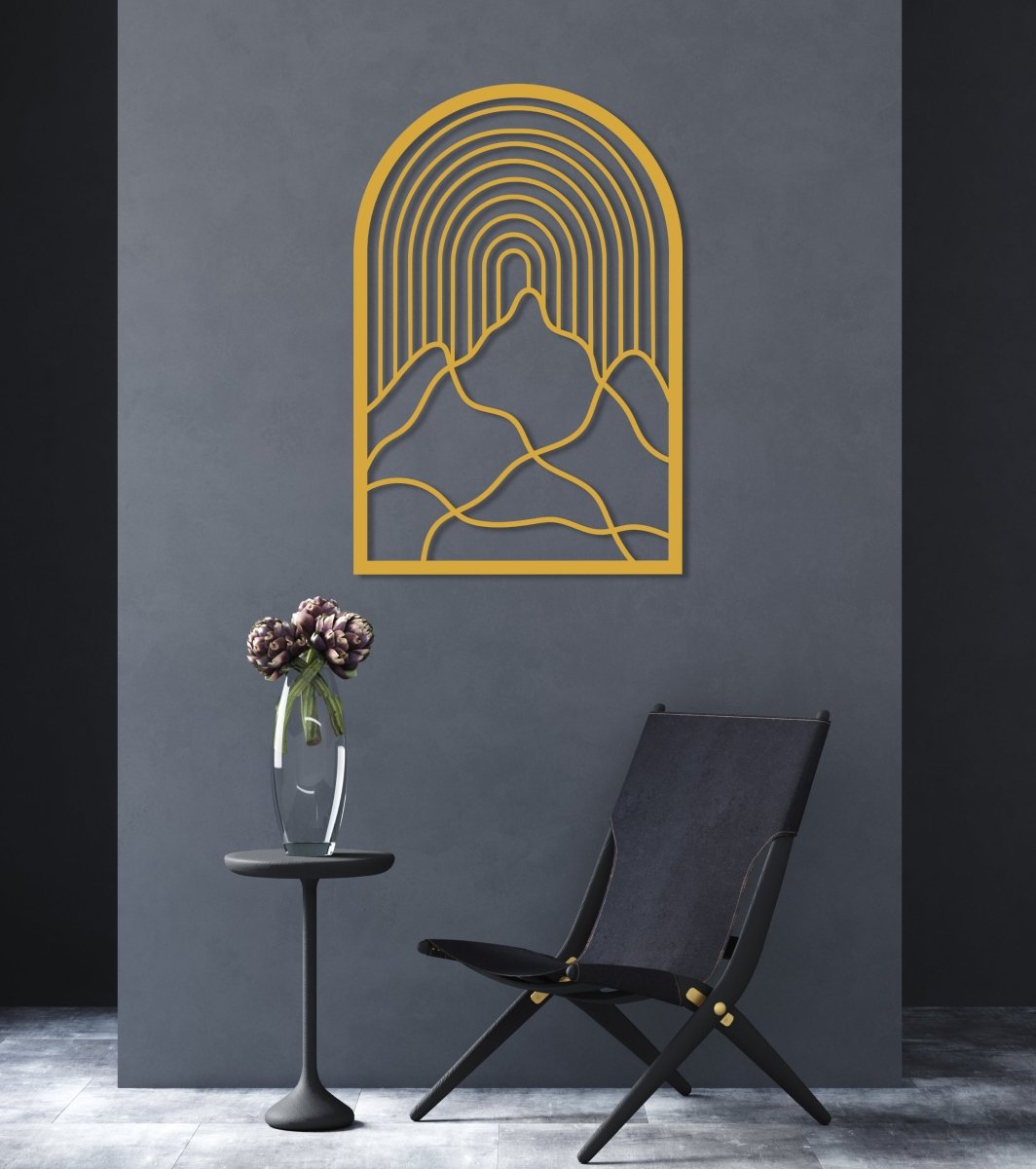 Abstract Mountain Scene Metal Wall Art - BrossHome Metal Wall Art