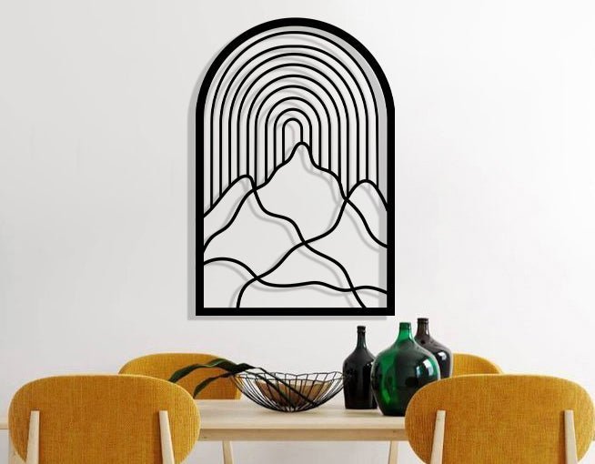 Abstract Mountain Scene Metal Wall Art - BrossHome Metal Wall Art