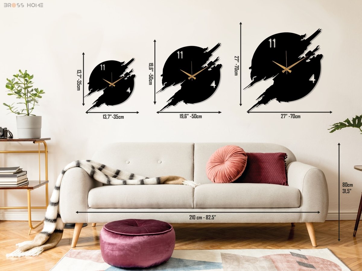 Abstract Wall Clock Design - BrossHome Metal Wall Art