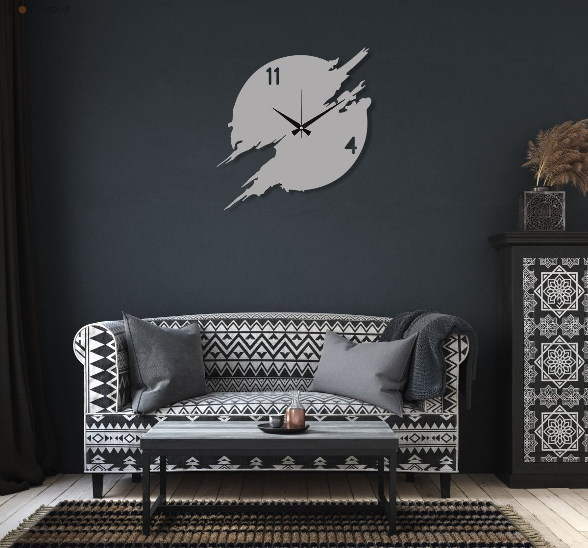 Abstract Wall Clock Design - BrossHome Metal Wall Art