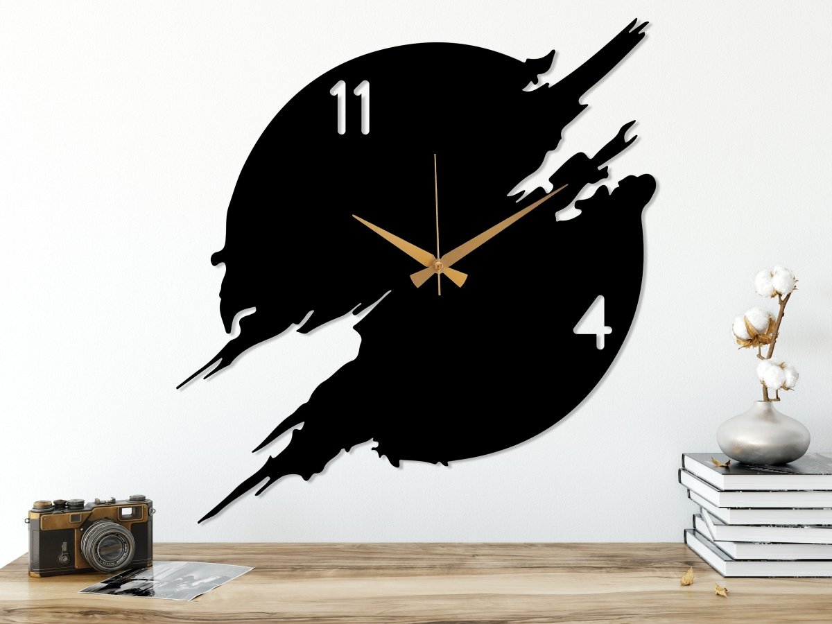 Abstract Wall Clock Design - BrossHome Metal Wall Art