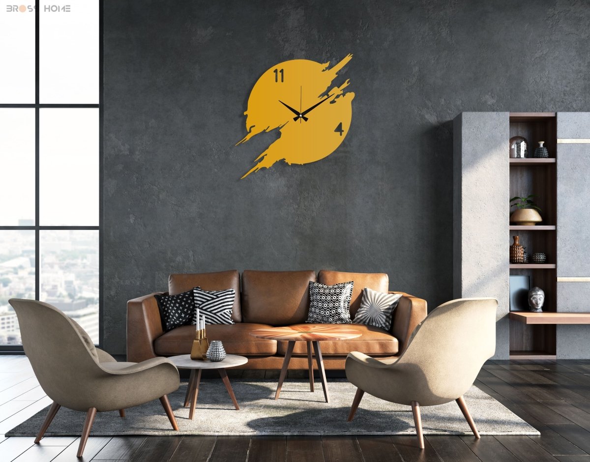 Abstract Wall Clock Design - BrossHome Metal Wall Art