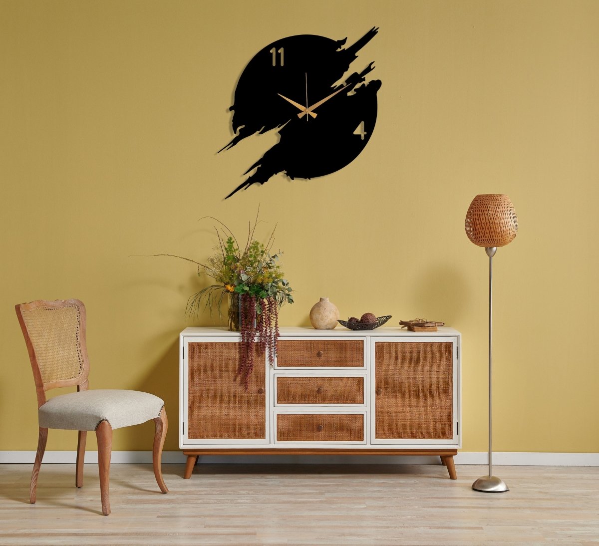 Abstract Wall Clock Design - BrossHome Metal Wall Art