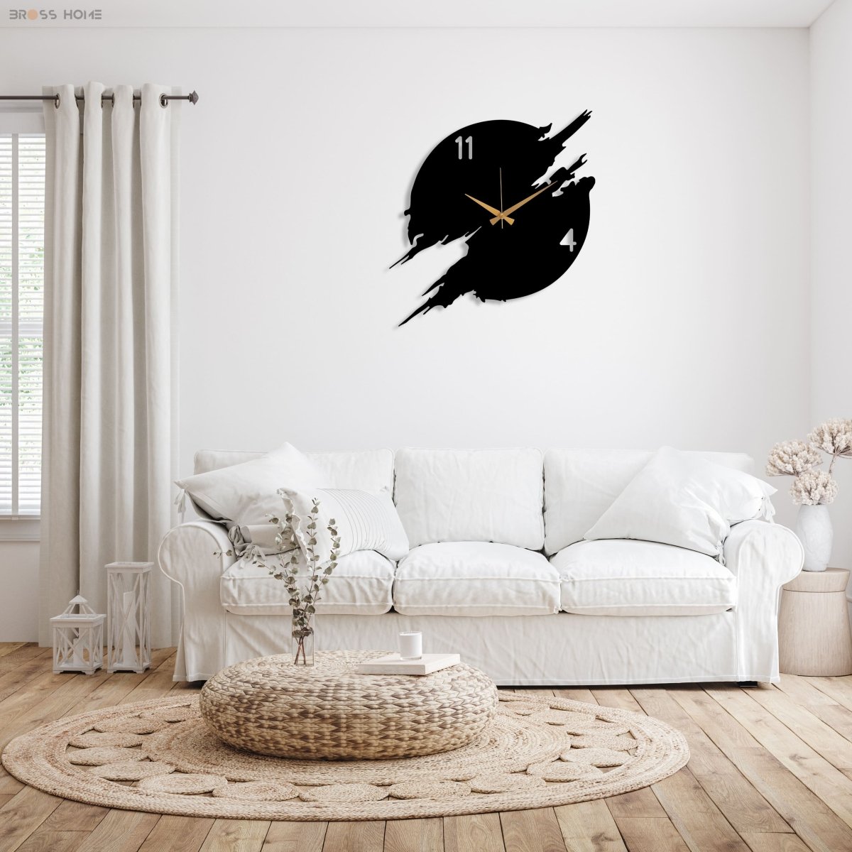 Abstract Wall Clock Design - BrossHome Metal Wall Art