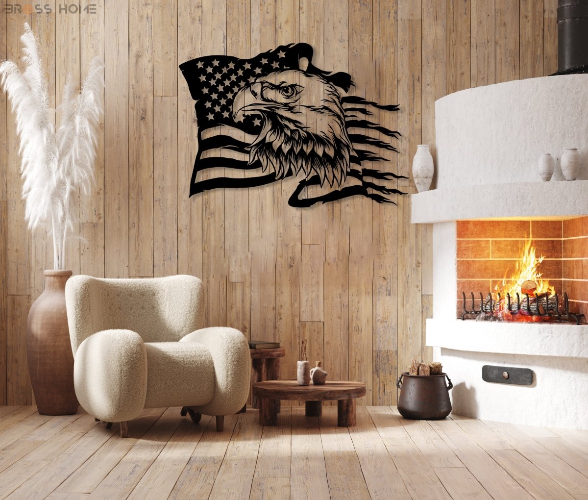 American Eagle Flag Metal Wall Art - BrossHome Metal Wall Art