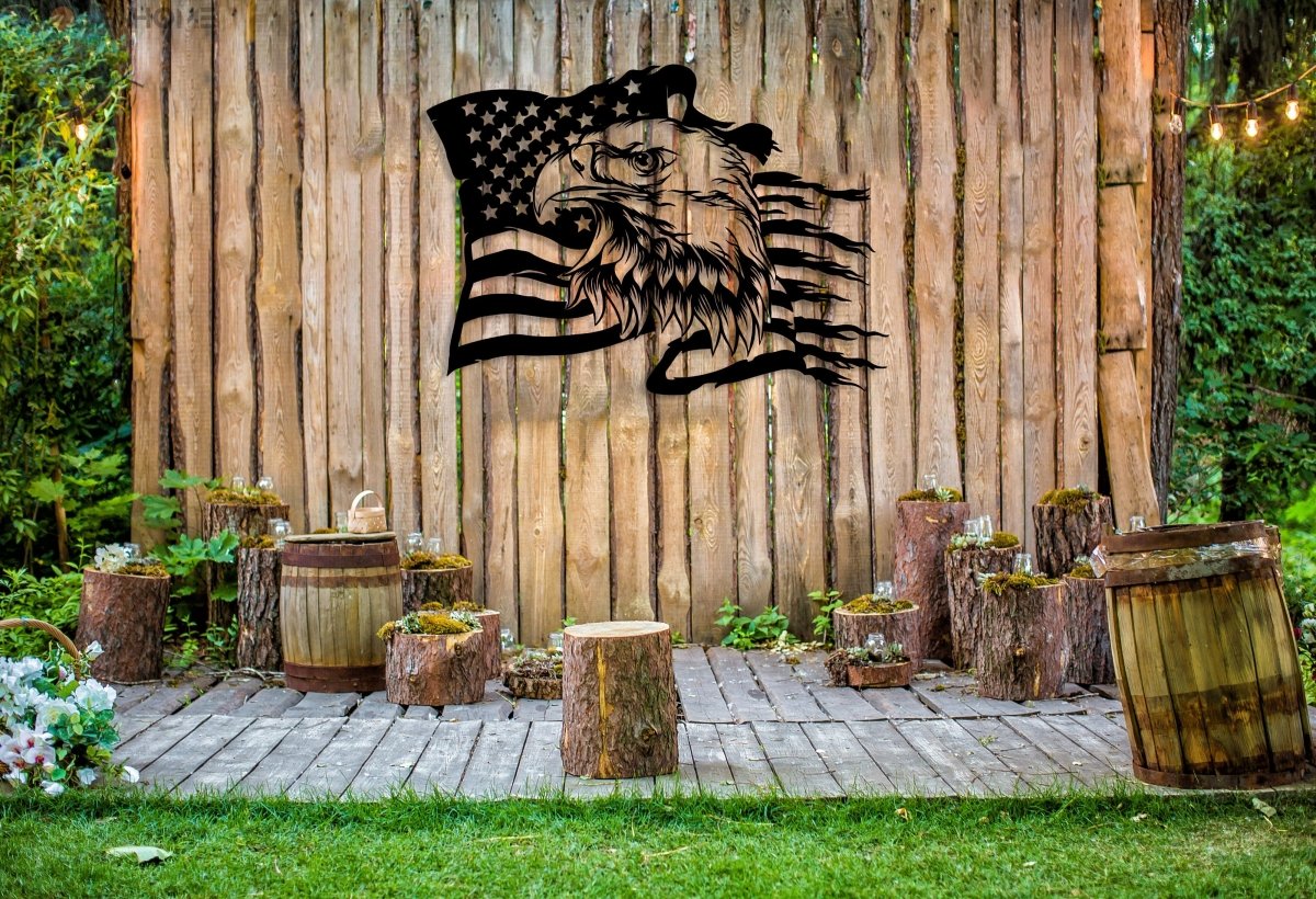 American Eagle Flag Metal Wall Art - BrossHome Metal Wall Art
