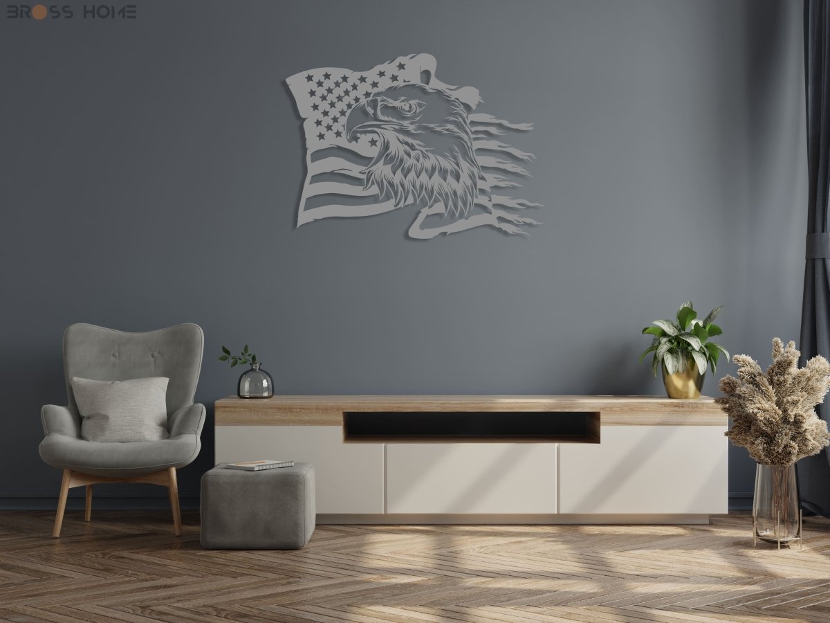 American Eagle Flag Metal Wall Art - BrossHome Metal Wall Art